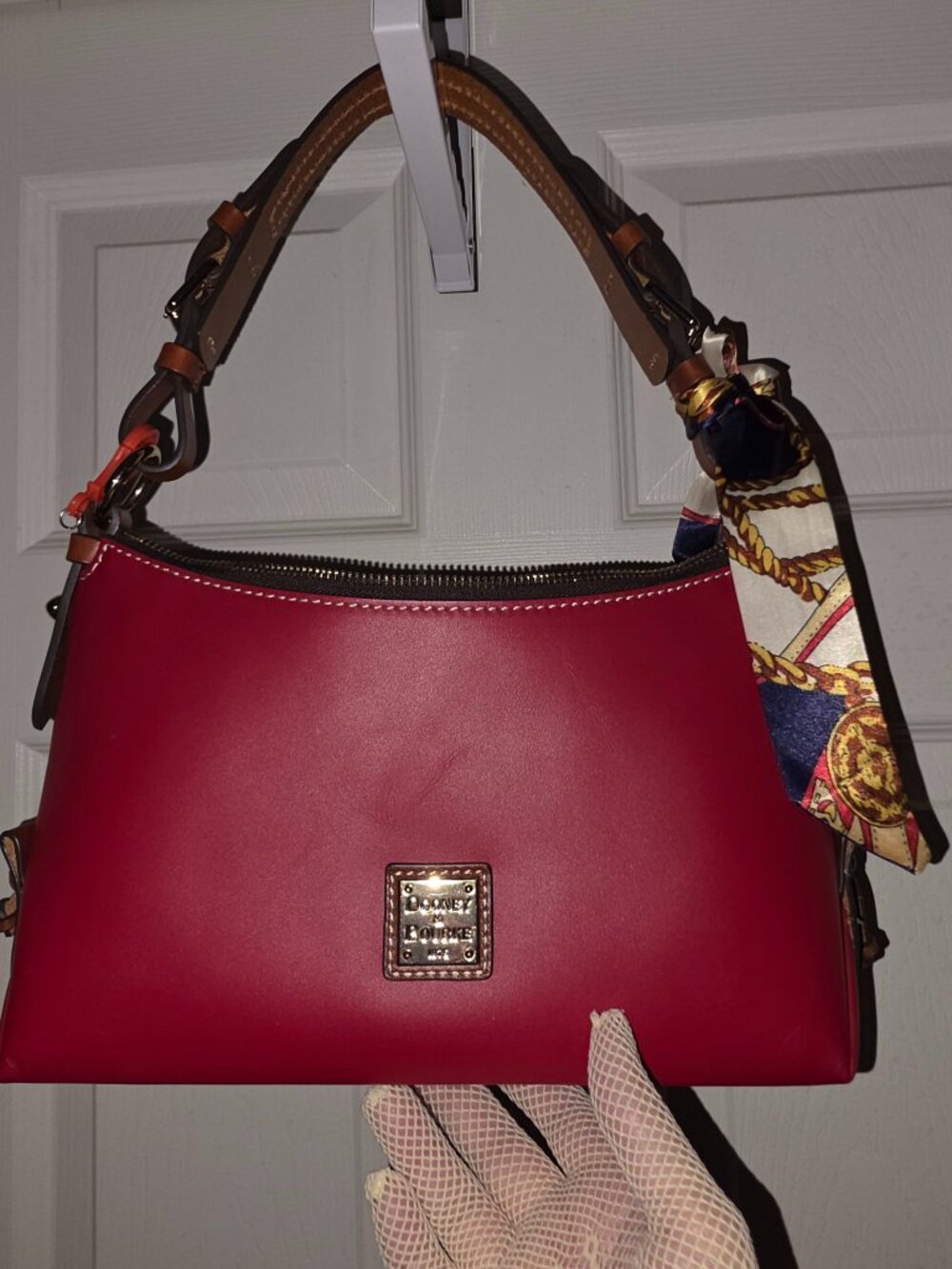 Dooney & Bourke Penrose Red Leather Hobo Bag - Picture 7 of 15